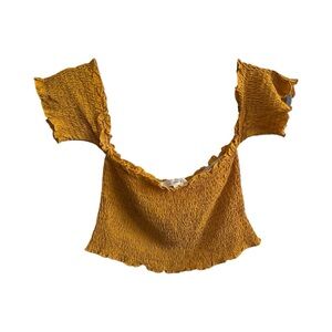 Women's Mustard Smocked Top
